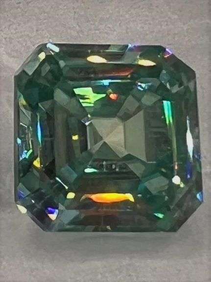 Amazing 5 Ct VVs1 Ice Mint Green Asscher Cut Fire Moissanite Solitaire