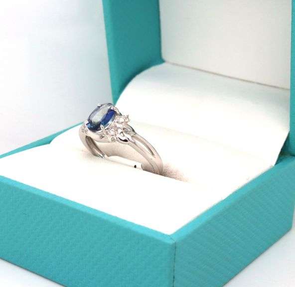 Darling Brilliant Cut Tanzanite & Diamond Ring in Sterling Siver