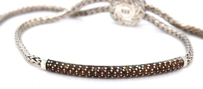 John Hardy classic chain sterling silver and citrine bar bolo bracelet