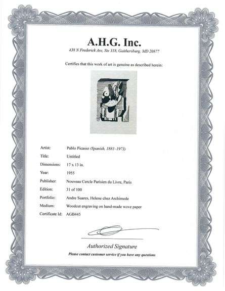 Extremely Collectible Vintage Picasso Woodcut on Paper