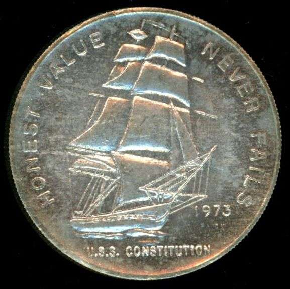 1973 USS Constitution 1 Ounce Silver Round