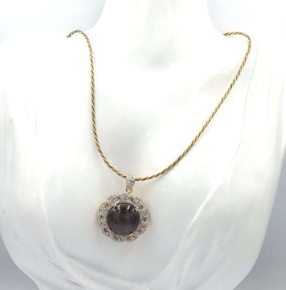 Stunning Brand New European Colossal Round Cabochon-Cut 35.61CTS Star Ruby & 2.02CTW Sapphire Gemsto