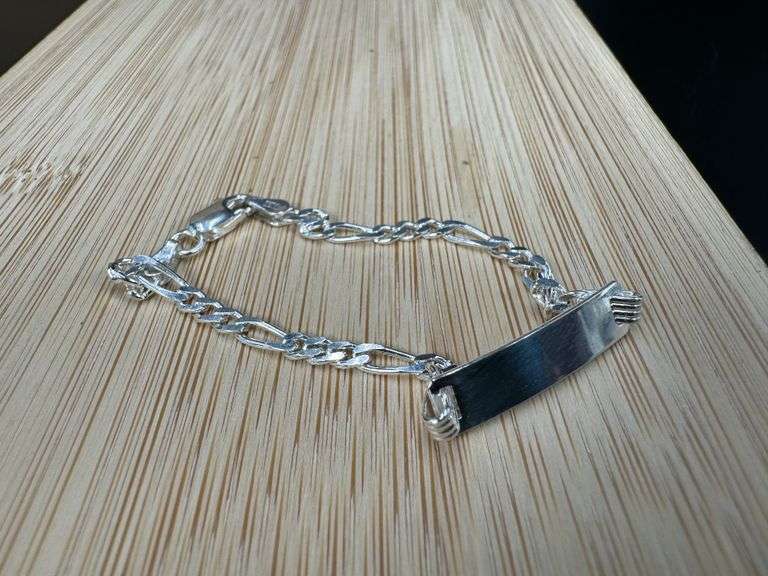 Sterling Silver 925 Child's ID 5.5mm Bracelet 6"
