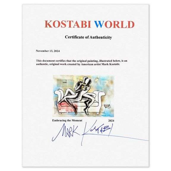 "Embracing the Moment" by Mark Kostabi