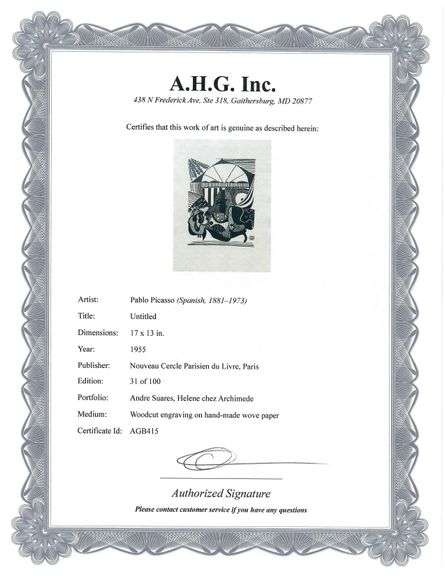 Extremely Collectible Vintage Picasso Woodcut on Paper