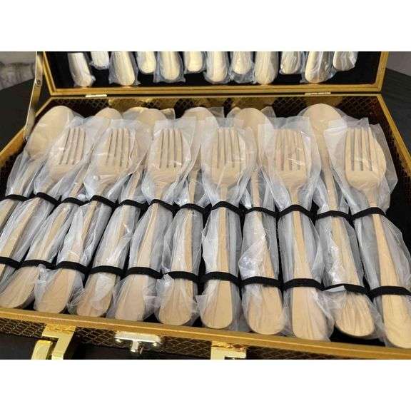 30-Piece Gold Stainless Steel Flatware Set