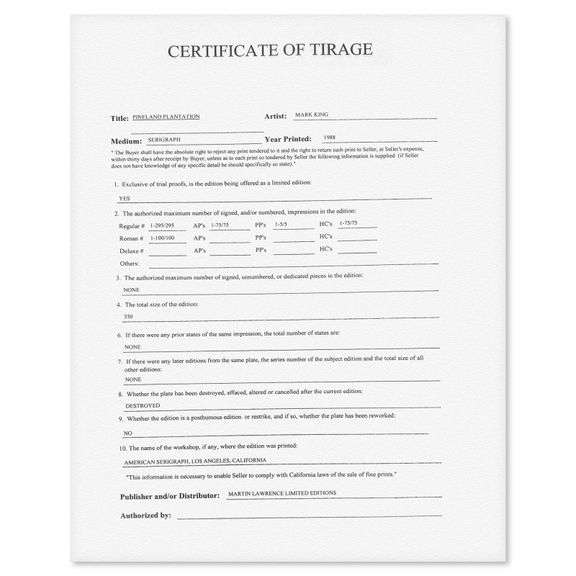 "Pineland Plantations" by Mark King (1931-2014)