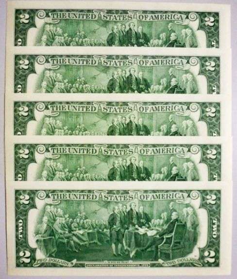 (5) Superb Crisp $2 2017A Star Notes New York-Consecutive!