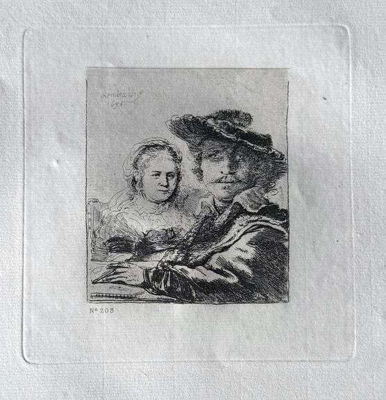 Extremely Rare and Collectible Antique Etching After Rembrandt, c. 1880