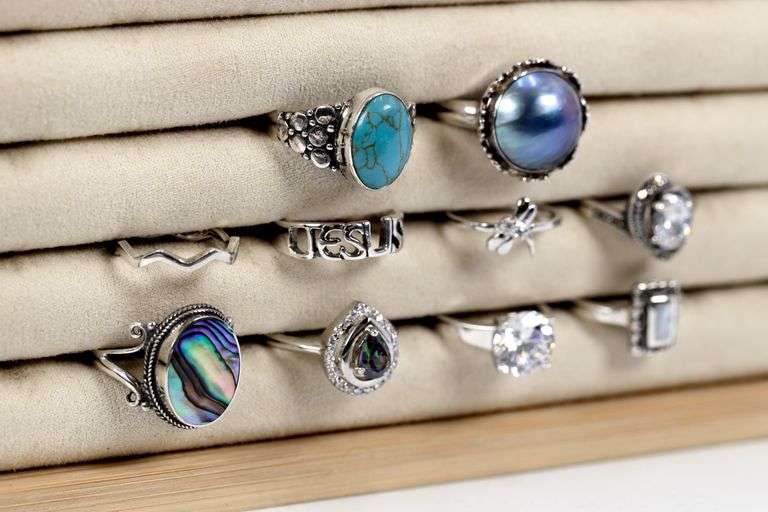 Sterling Silver Curated Ring Assortment Various Sizes & Styles (10 Ring Lot)