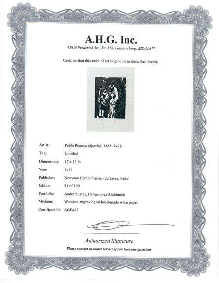 Highly Collectible Picasso Woodcut Circa 1955