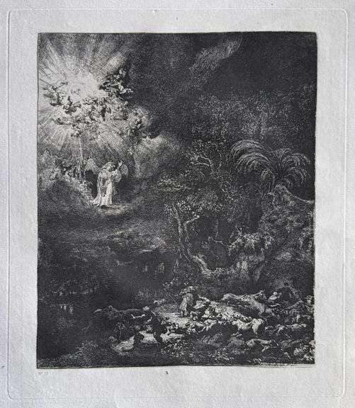 Extremely Rare and Collectible Antique Etching After Rembrandt, c. 1880