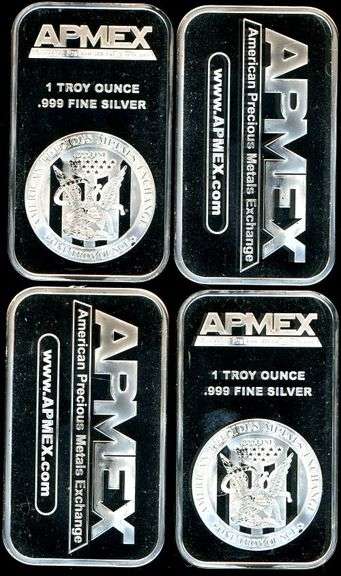 4 Troy Ounce .999 Fine Silver Bars from APMEX