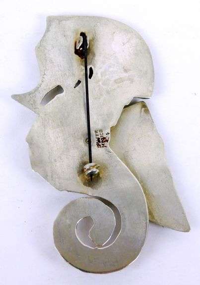 Vintage Mexico Silver Large Seahorse Pin