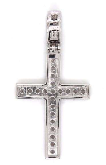 925 Sterling silver Cross cubic zirconia pendant