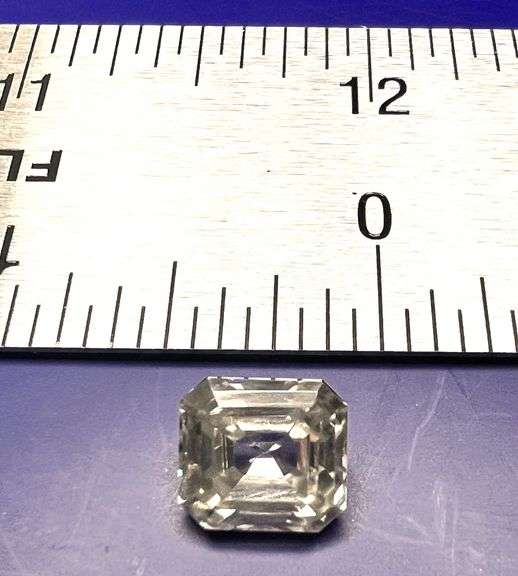 Huge Rare 9 Ct Sparkling White Asscher Cut Simulated Diamond Solitaire