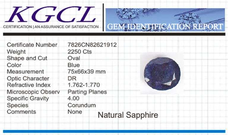 Huge Certified Mined From The Earth 2250 Ct Natural Midnight Blue Sapphire Solitaire