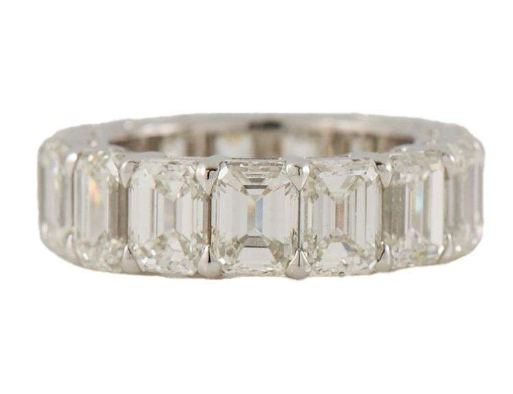 New 13.51ctw European Cut Diamond Eternity Band Ring in Platinum