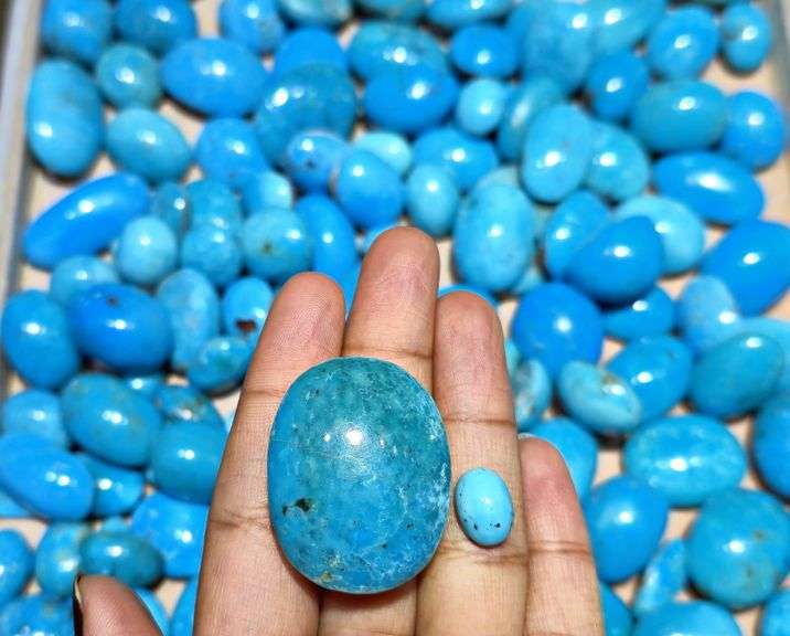 All-Natural high grade Loose Persian turquoise lot - 1217 grams 186 pieces