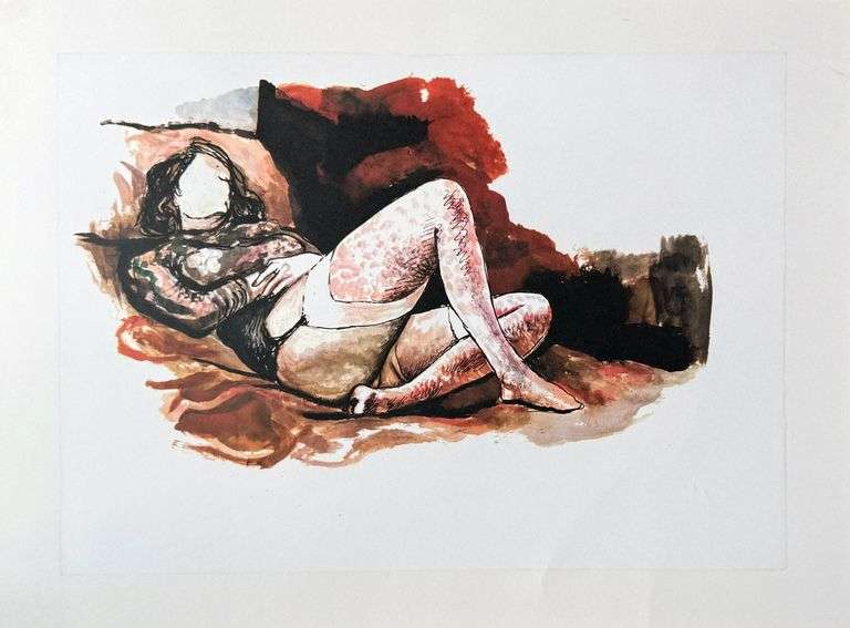 Rare Vintage Renato Guttuso Erotic Art Circa 1981