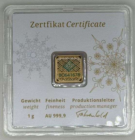 Geiger 1 Gram Gold Encapsulated Bar