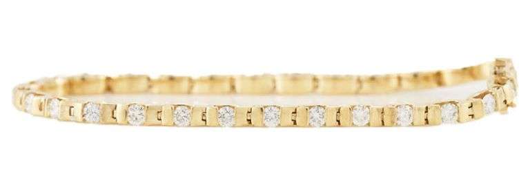 3.00ctw Round Diamond Bar Set Tennis Bracelet in 14K