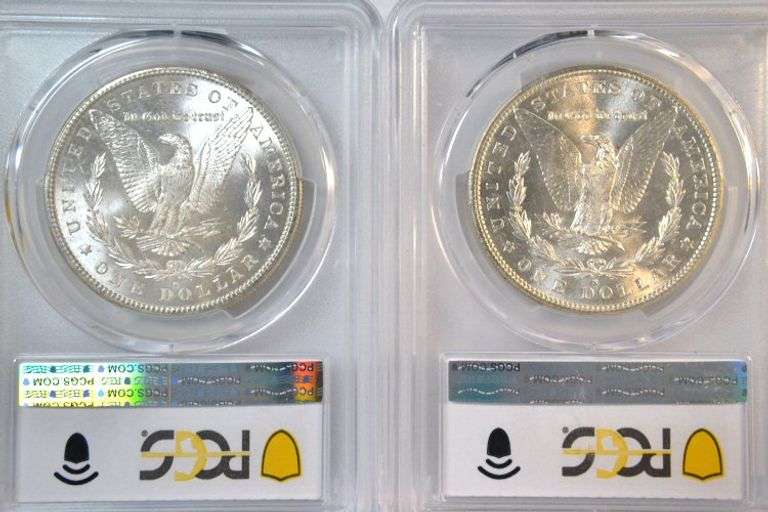 Impressive blazing near Gem BU 1880-S & 1881-S Morgans. PCGS MS64