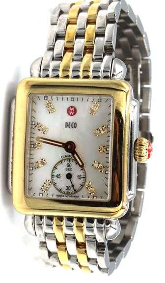Michelle Deco mother of pearl dial 29mm two tone watch