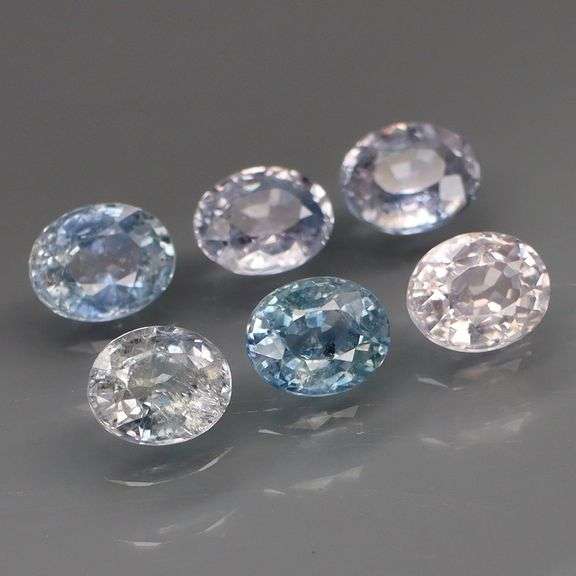 Half a carat each! 3.26ct set of 6 fancy color Sapphires!