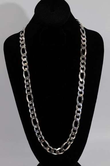 .925 Sterling Silver 13.5mm Figaro Chain 30 Inch