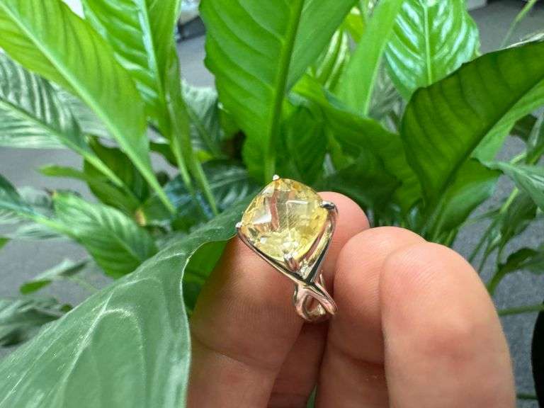 Sterling Silver 925 Natural Gemstone Citrine Ring Size 7