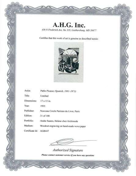 Rare Pablo Picasso Woodcut Circa 1955 Out of Only 100