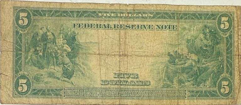 $5 Fancy Numbers Series of 1914 Kansas City FRN