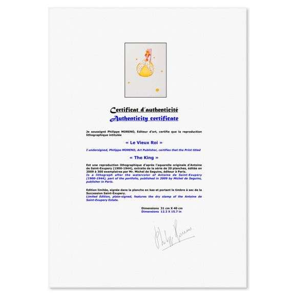 "The King" by Antoine de Saint-Exupery 1900-1944 (After)