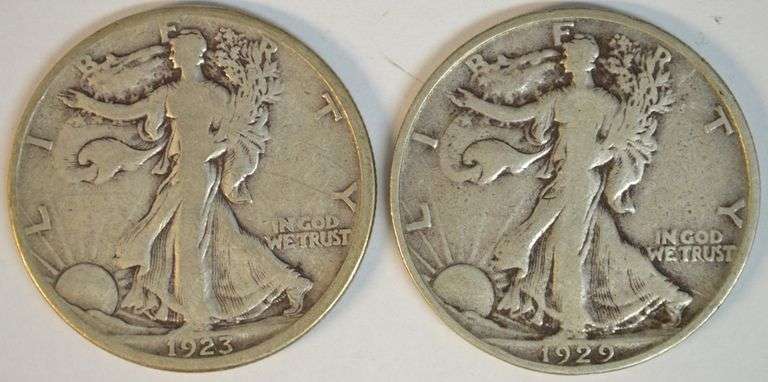 Scarce 1923-S & 1929-S Walking Liberty Half Dollar