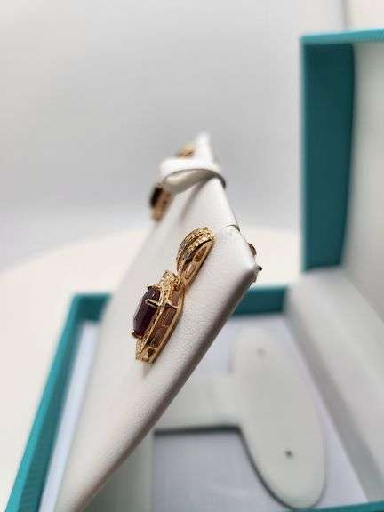 Magnificent pair of Ruby and diamond earring in Silver – EGL Certified