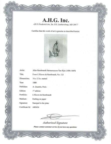 Extremely Rare and Collectible Antique Etching After Rembrandt, c. 1880