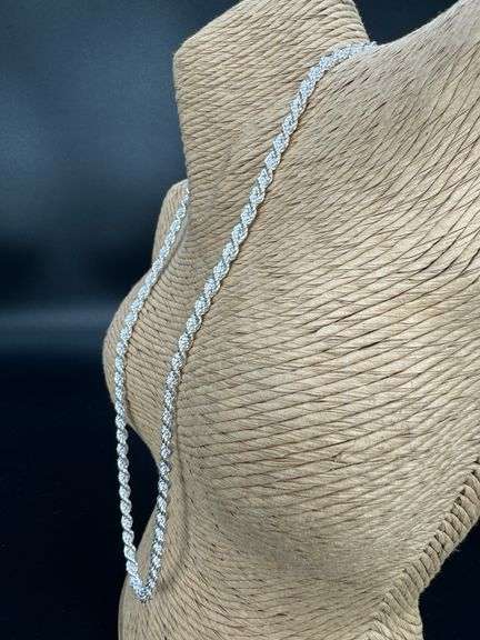 Sterling Silver Hollow Spiral Rope Chain 4mm Pure 925 Italy New Men's Wide Necklace 24"