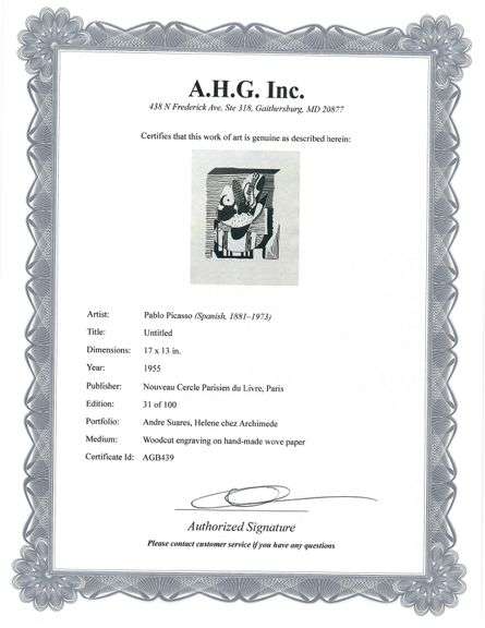 Extremely Collectible Vintage Picasso Woodcut on Paper