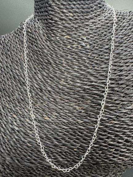 Sterling Silver Italian Love Heart Chain 3mm Solid 925 Italy Infinity Promise Necklace 24"