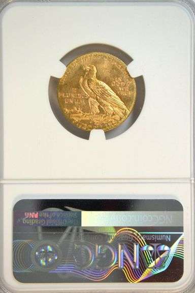 Scarce very Choice BU 1908-D $5 Indian Gold Piece. NGC MS63