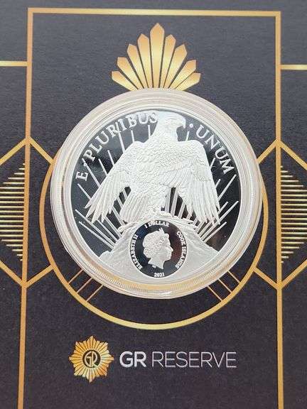 2021 Cook Islands Morgan & Peace Ultra High Relief Gilded Medal