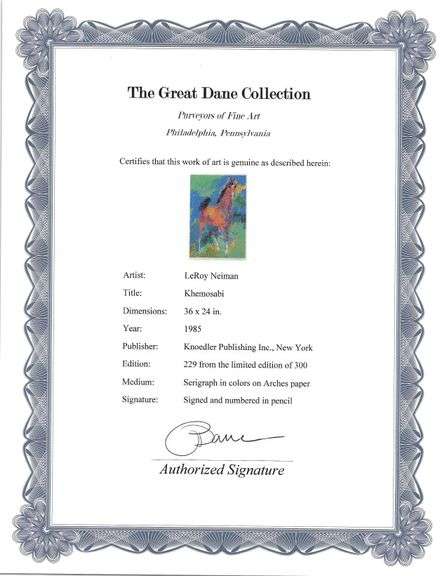 Limited Edition LeRoy Neiman Signed 'Horse' Serigraph