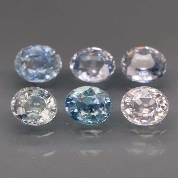 Half a carat each! 3.26ct set of 6 fancy color Sapphires!