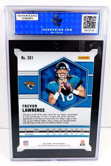 Trevor Lawrence Panini Mosaic Football Card, 10 Gem MT