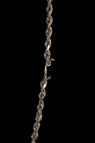 14K Yellow Gold 2.4mm Solid Rope Chain 20 Inch