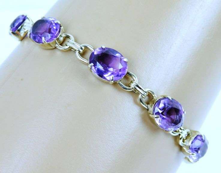 Vintage WRE Gold Filled Amethyst Bracelet