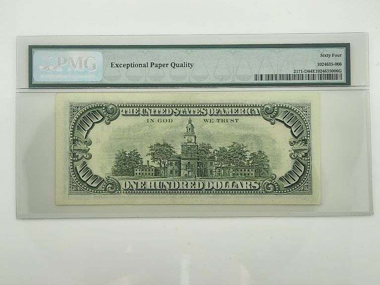 1985 $100 Federal Reserve Note Cleveland, PMG 64
