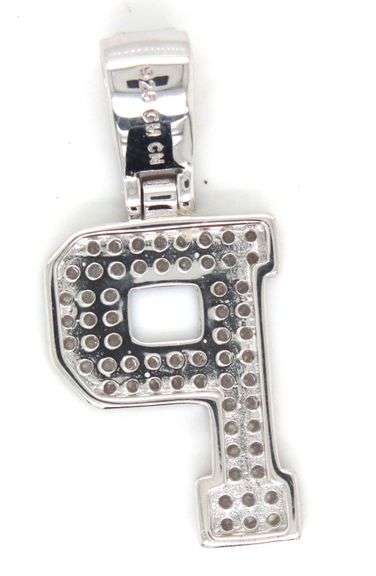 925 Sterling silver Initial P cubic zirconia pendant