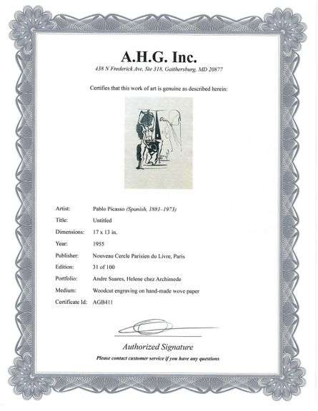 Rare Pablo Picasso Woodcut Circa 1955 Out of Only 100